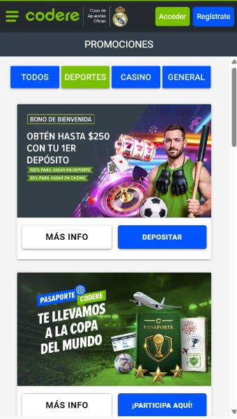 Codere Promociones Deportes Panama