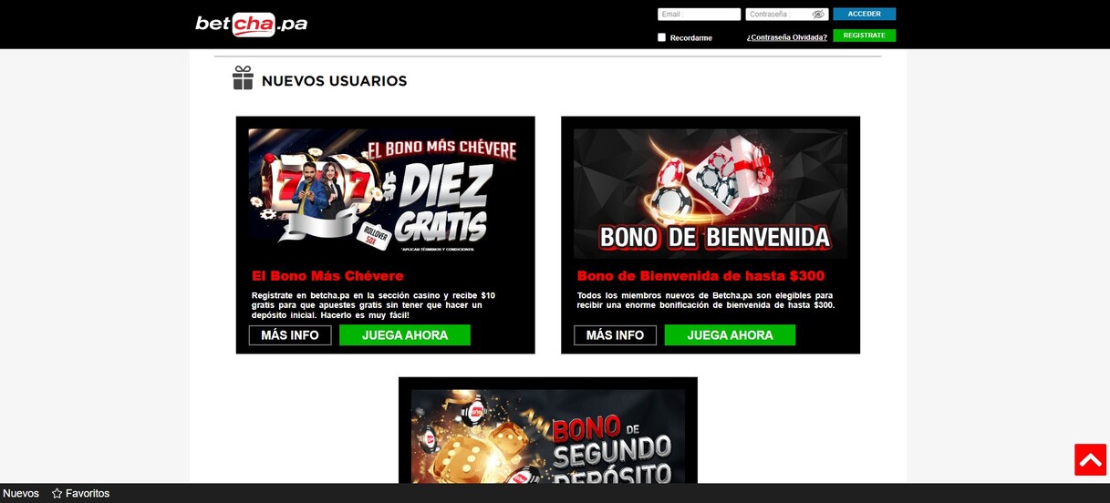 Betcha Panama Casino Promociones pc
