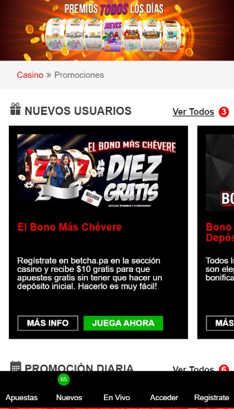 Betcha Panama Casino Promociones