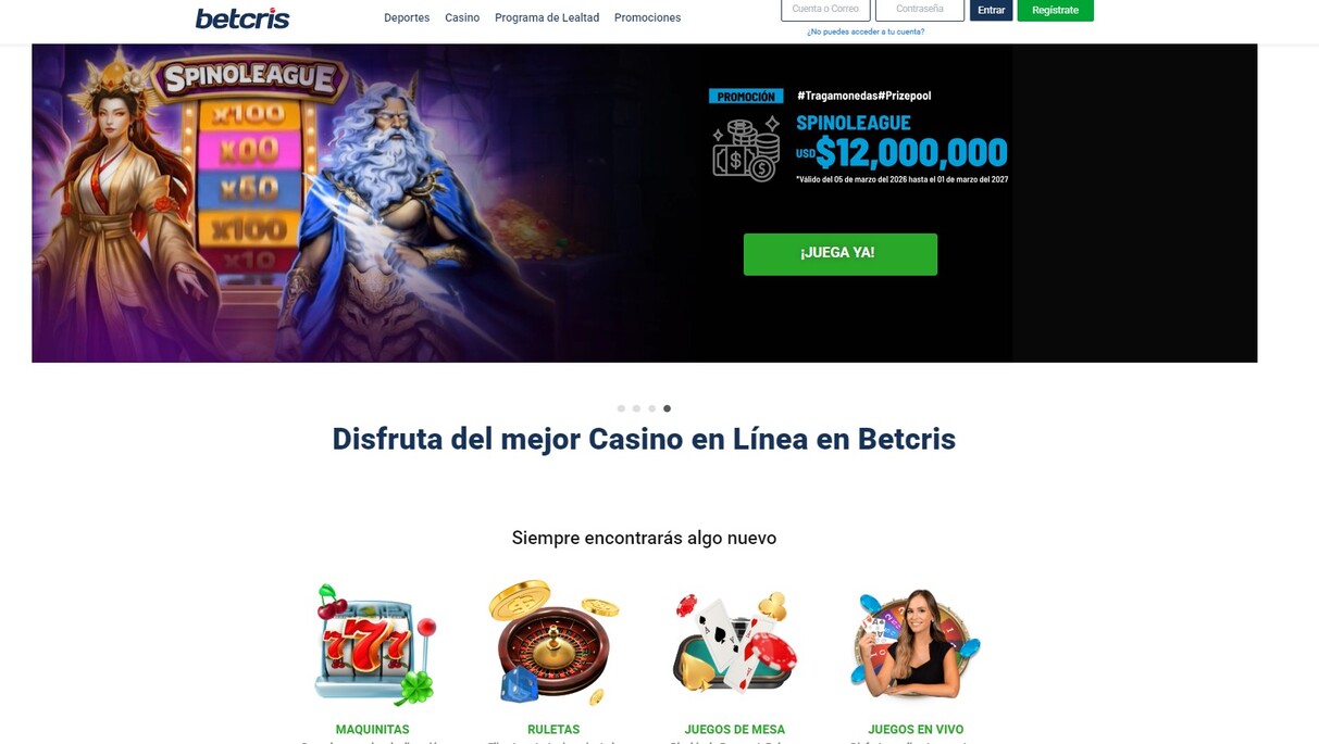 Betcris Panama Casino Página principal pc