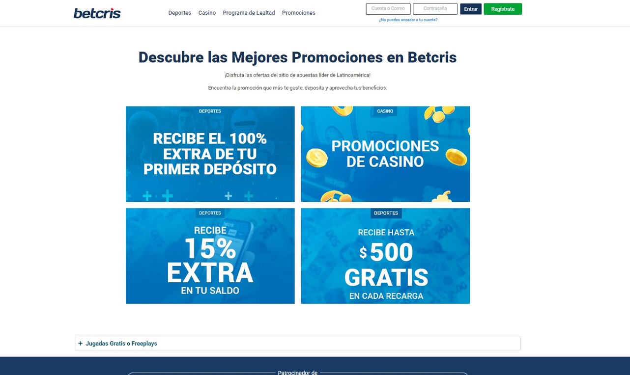 Betcris Panama Casino Promociones pc