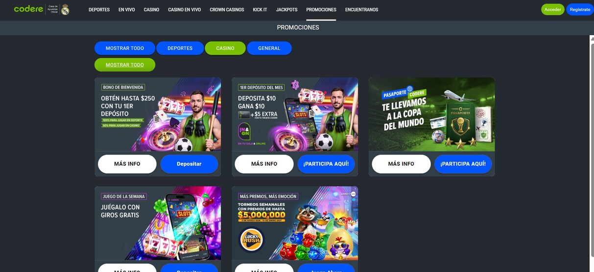 Codere Panama Casino Promociones pc