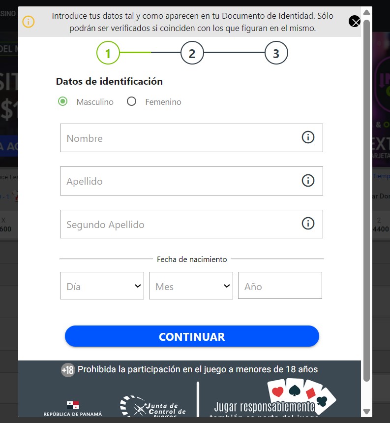 Codere Panama Casino Registro