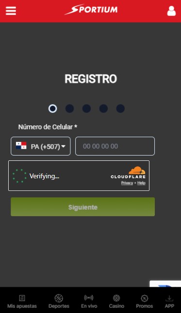 Sportium Panama Casino Registro version movil